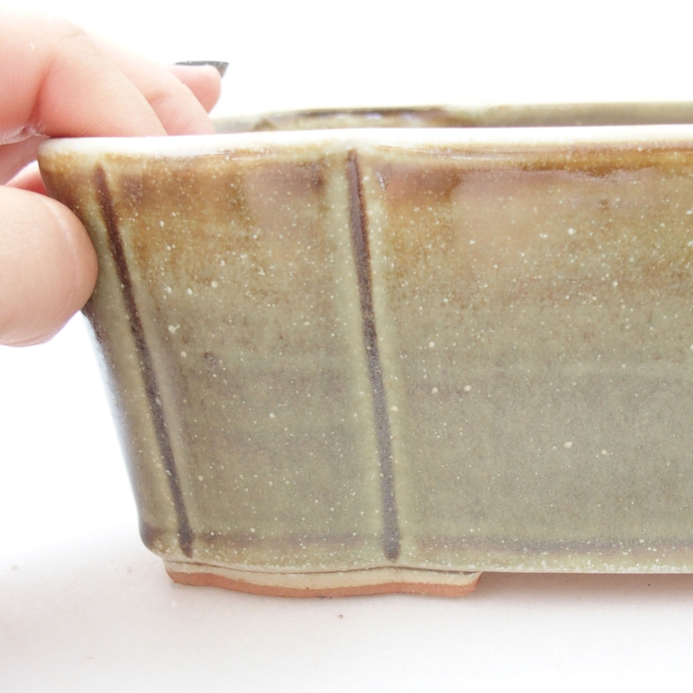 Keramik-Bonsaischale 20,5 x 17 x 7 cm, Farbe Grün