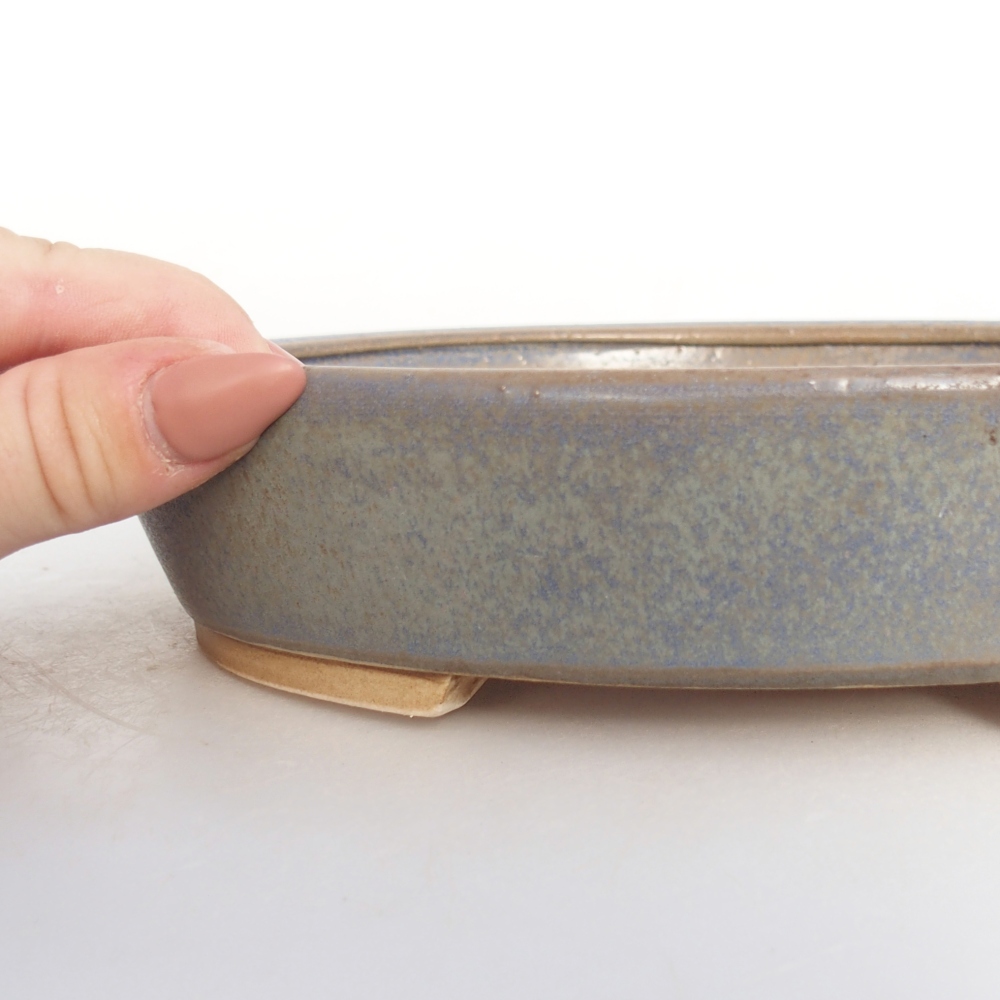 Bonsaischale aus Keramik 21 x 19 x 4 cm, Farbe blau