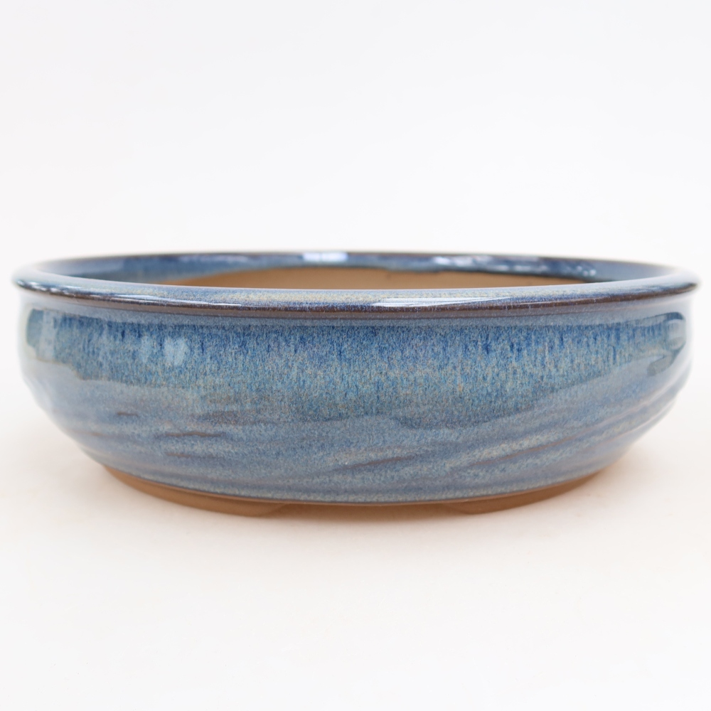 Keramik-Bonsai-Schale 22,5 x 22,5 x 6,5 cm, Farbe: Blau