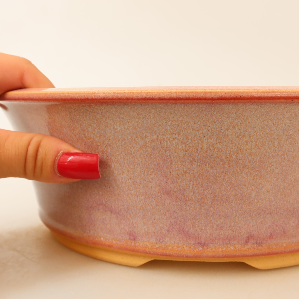 Keramik-Bonsai-Schale 25 x 25 x 8 cm, Farbe: Rosa