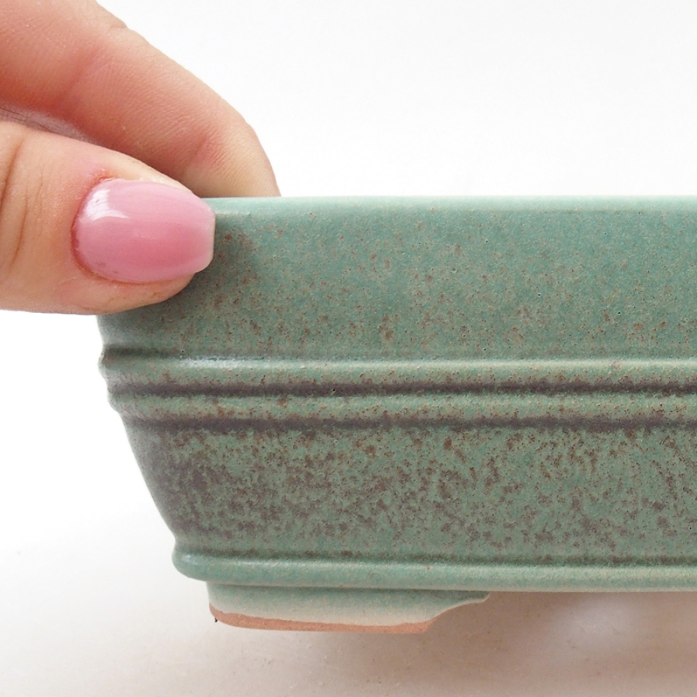 Keramik-Bonsaischale 17 x 12 x 5,5 cm, Farbe Grün