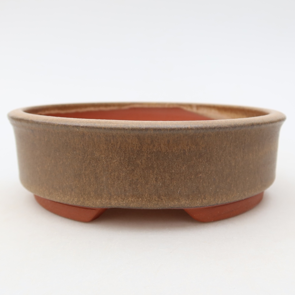 Keramik-Bonsai-Schale, 14,5 x 14,5 x 4,5 cm, Farbe: Braun