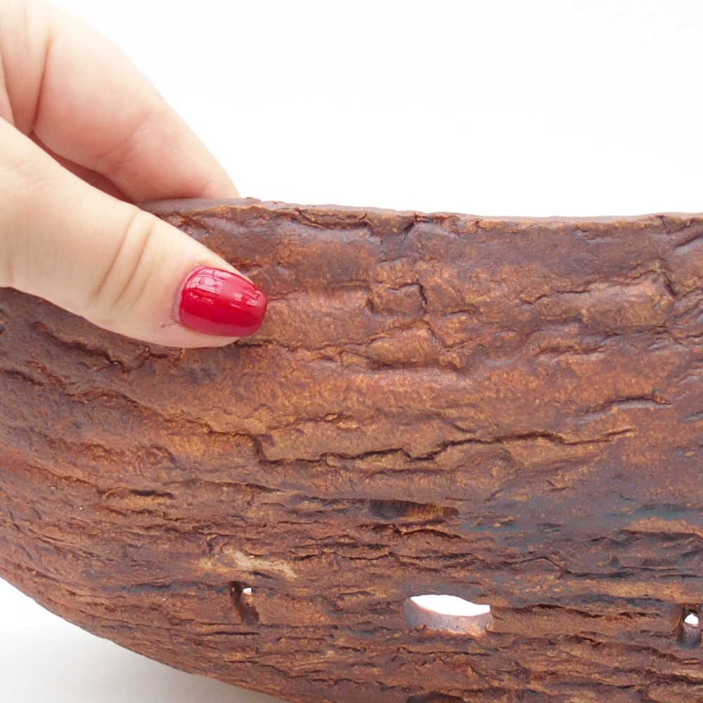 Keramische Schale 30 x 18,5 x 5 cm , Farbe braun