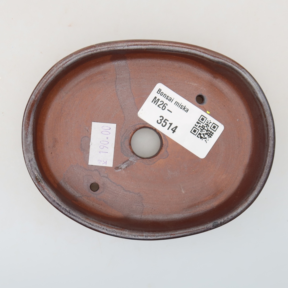 Bonsaischale aus Keramik 12 x 9,5 x 2,5 cm, braun