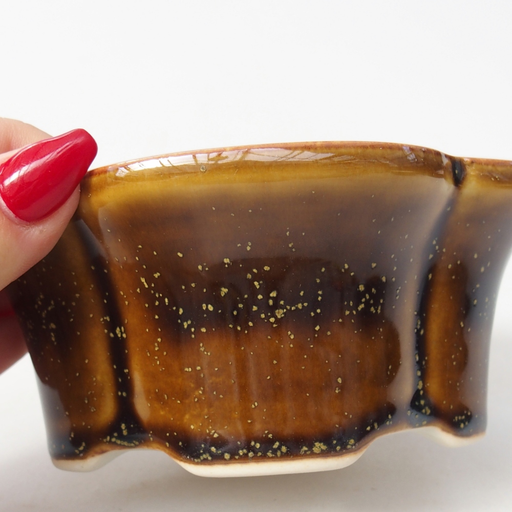 Bonsaischale aus Keramik 12,5 x 10 x 5,5 cm, gelb