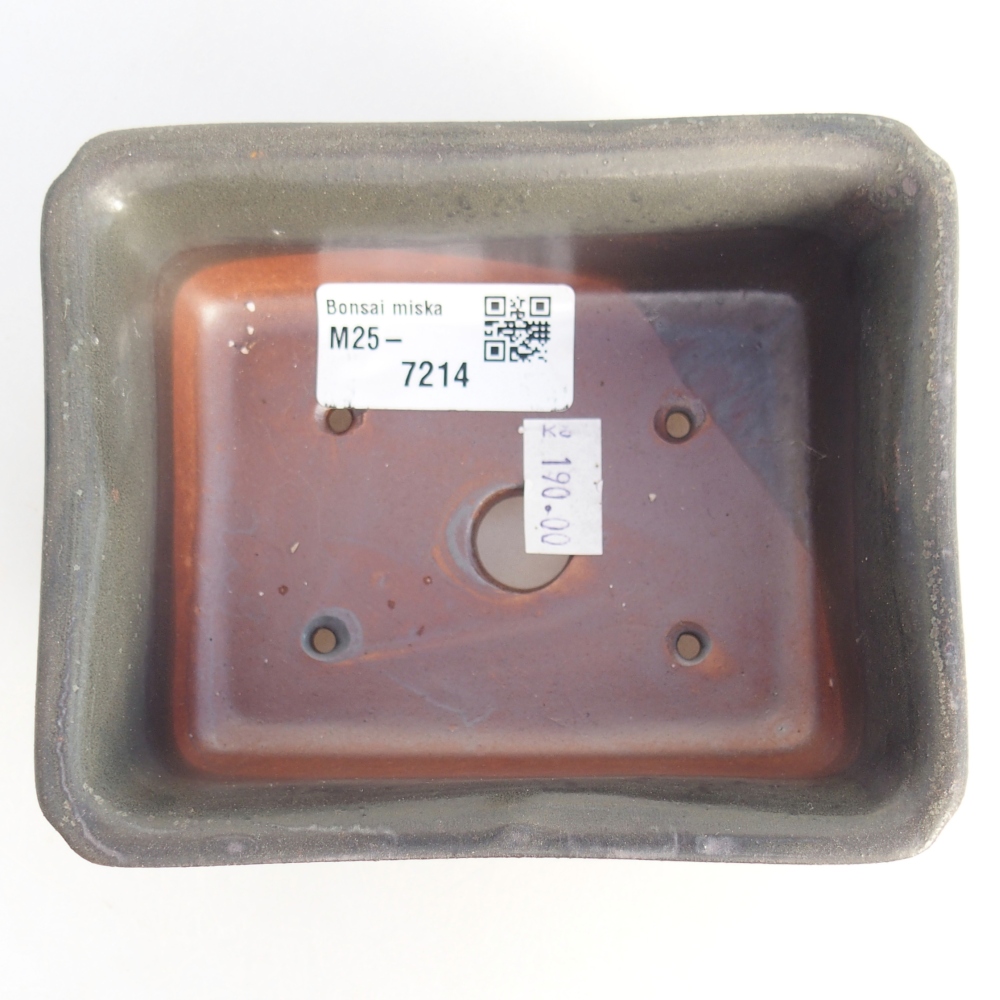 Bonsaischale aus Keramik 12 x 9,5 x 5 cm, grau