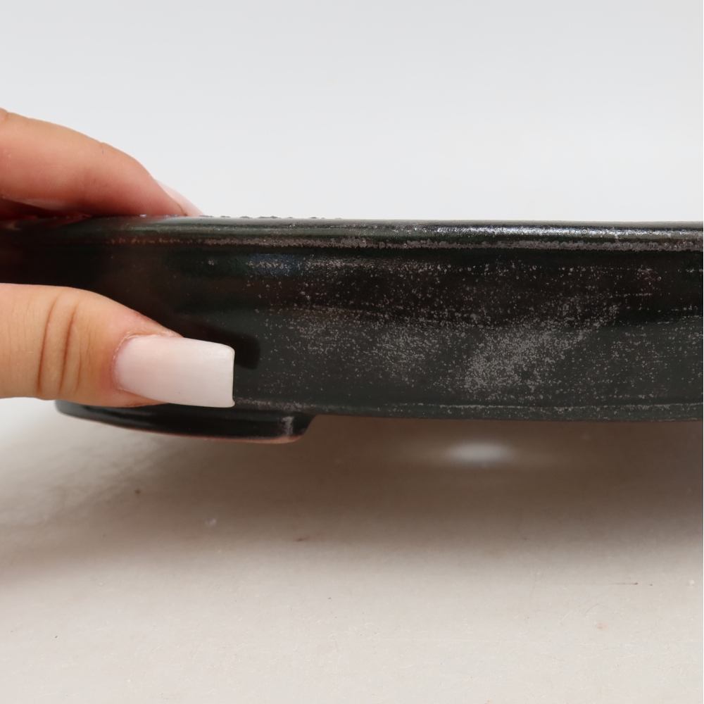 Bonsaischale aus Keramik 24,5 x 20 x 4 cm, grün