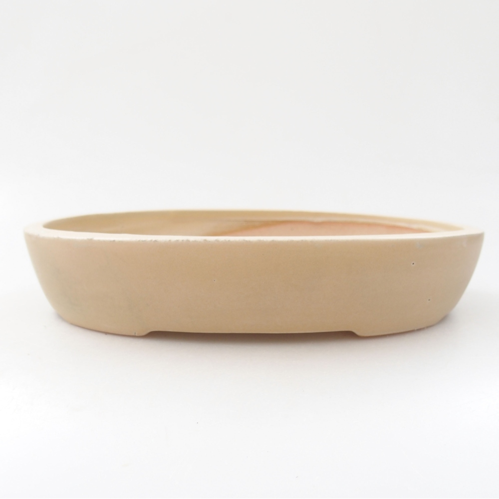 Keramik-Bonsaischale 22 x 16,5 x 4 cm, Farbe beige