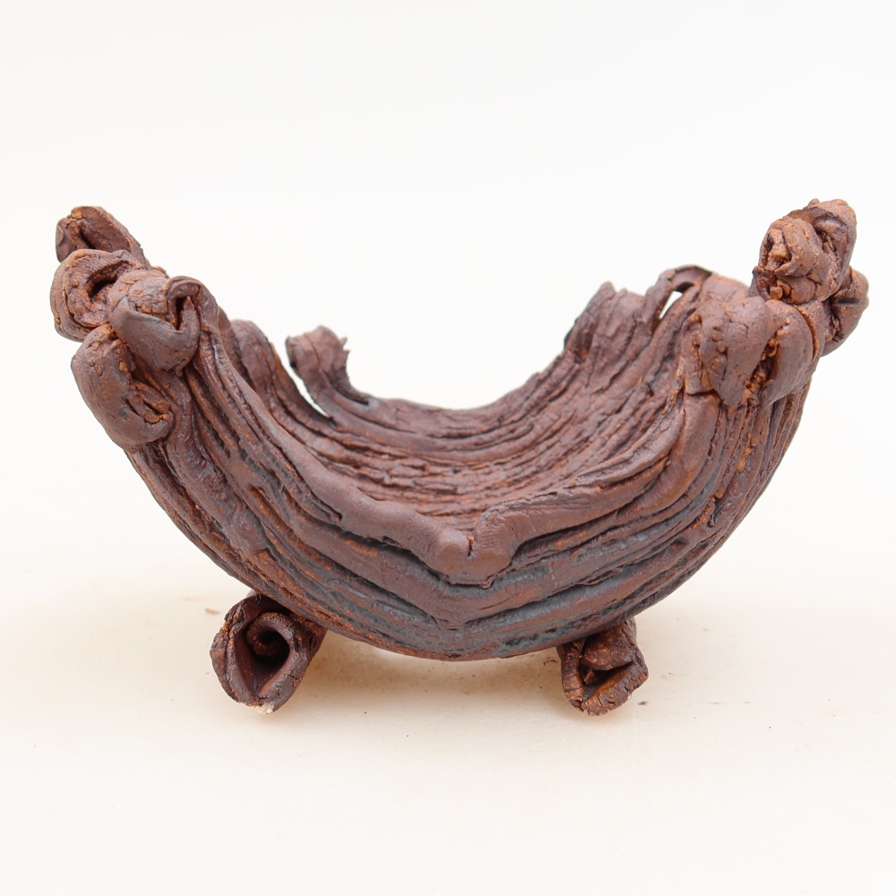 Keramikschale  12 x 8 x 7 cm, Farbe: braun