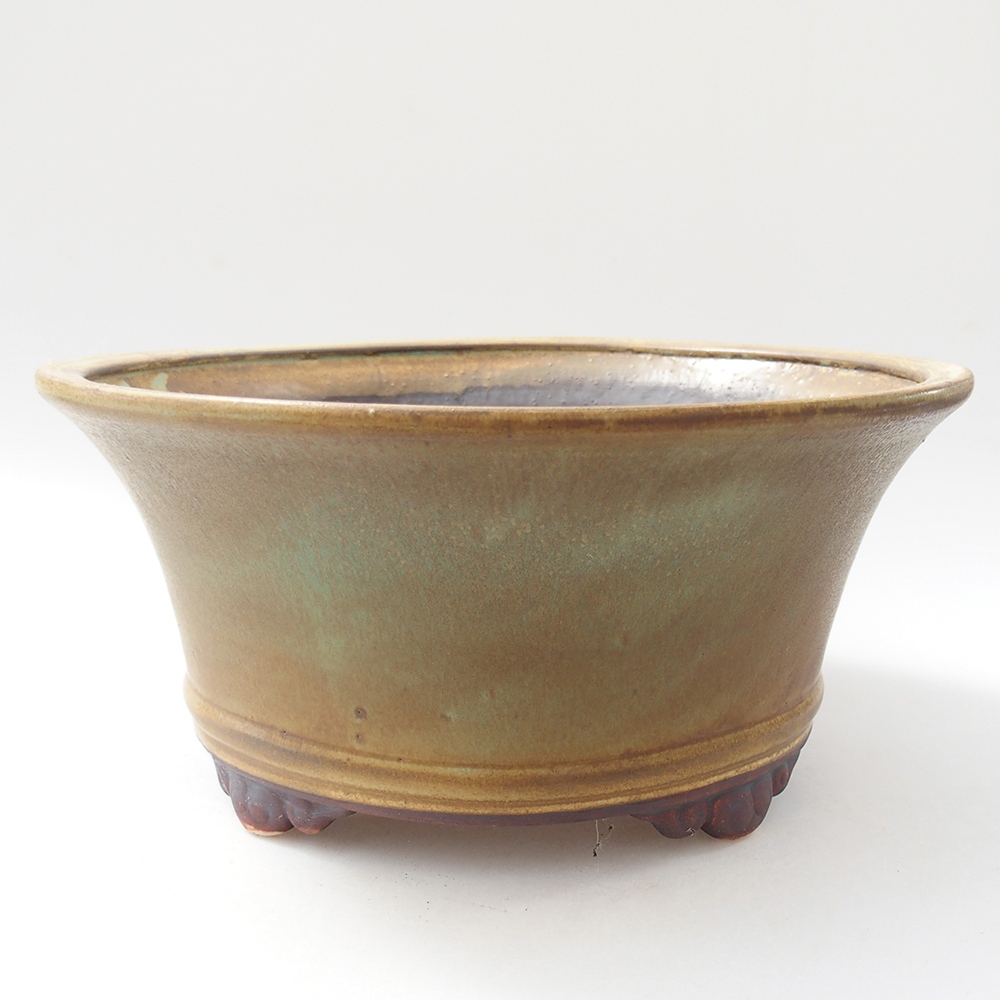 Bonsaischale aus Keramik 24 x 24 x 11,5 cm, grün