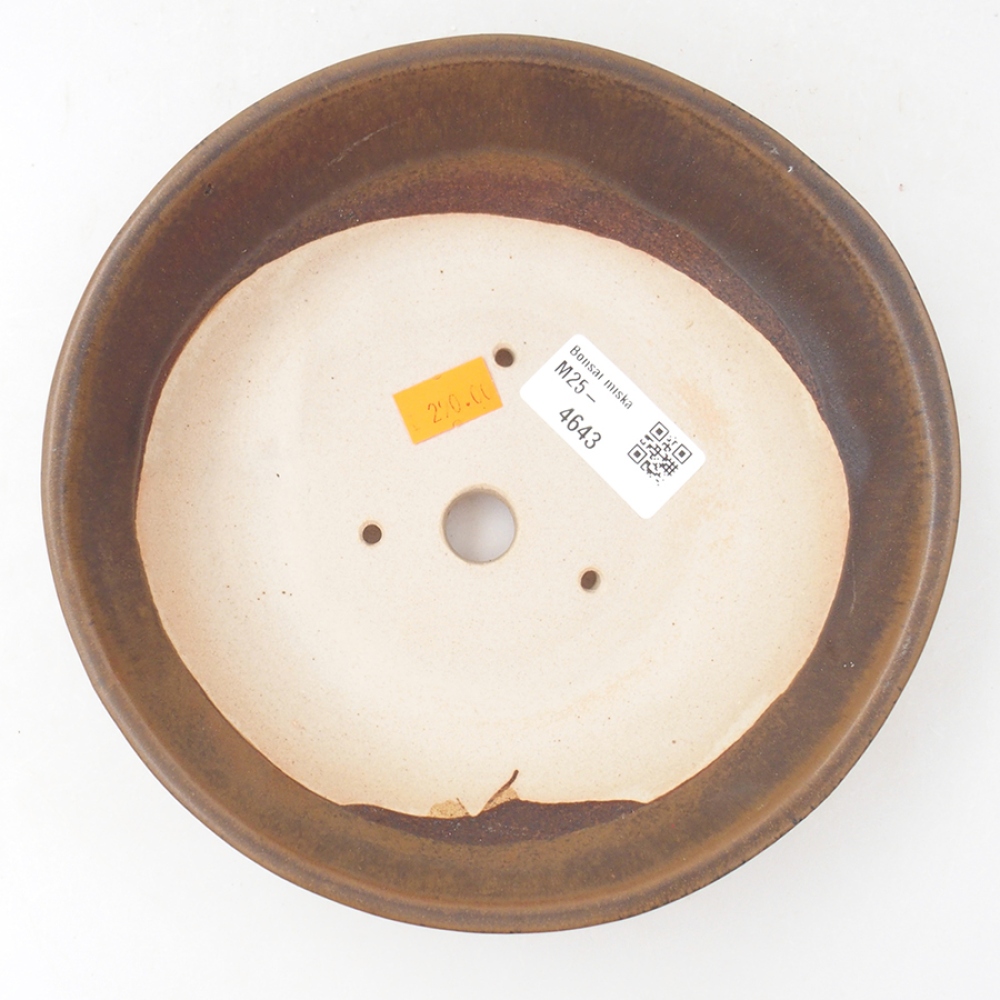 Keramik-Bonsaischale 17,5 x 17,5 x 5 cm, Farbe braun