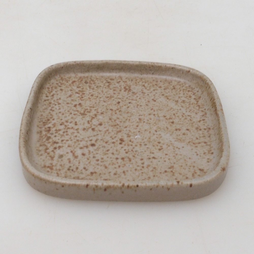 Bonsai-Schale quadratisch 9 x 9 x 1 cm – beige