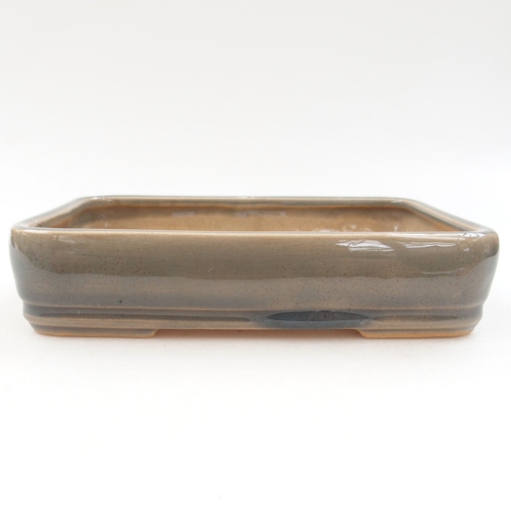 Keramik-Bonsaischale 18 x 13 x 4 cm, Farbe grau
