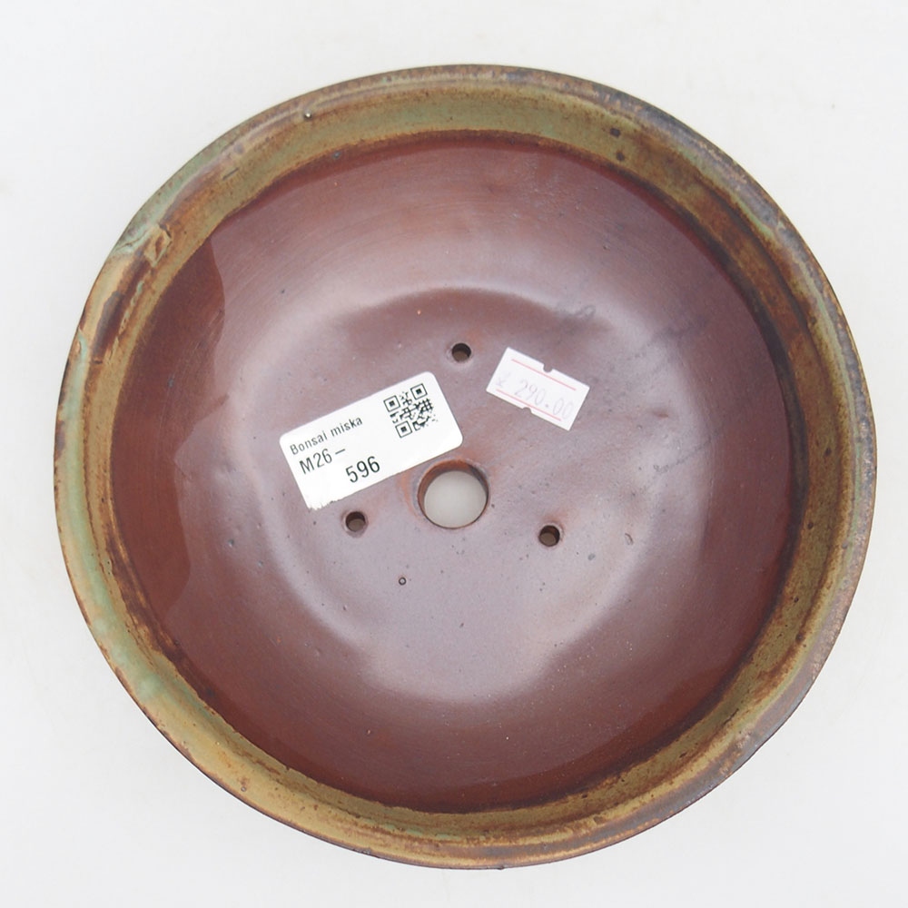 Bonsaischale aus Keramik 17,5 x 17,5 x 4,5 cm, grün