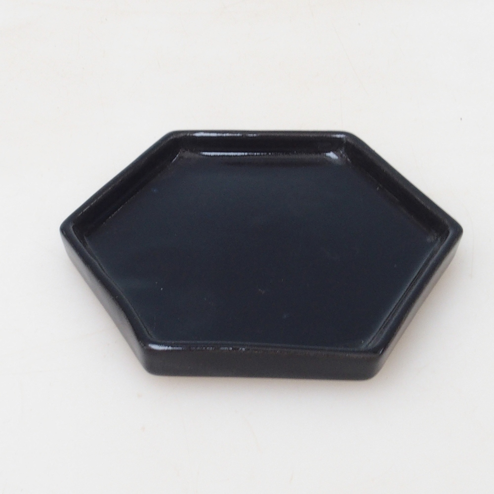 Bonsai-Schale sechseckig D3 – 11 x 9,5 x 1 cm – schwarz