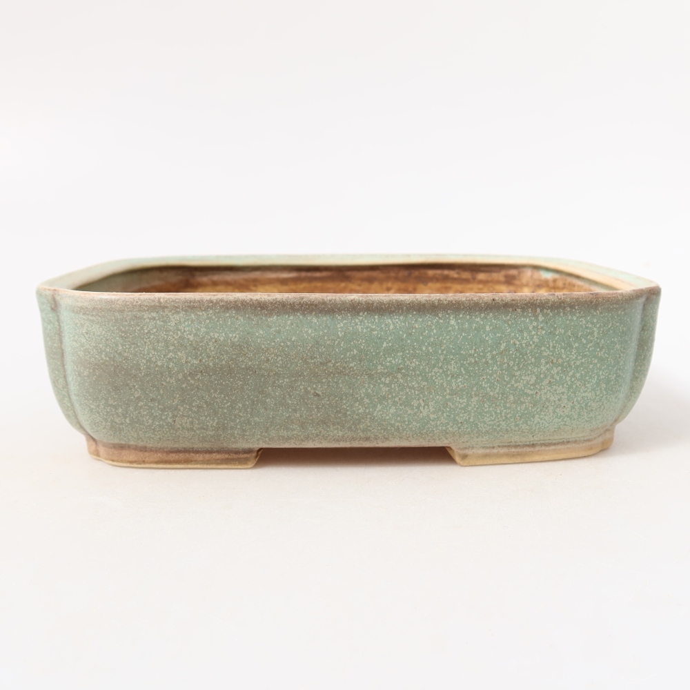 Bonsaischale aus Keramik 17,5 x 14 x 5 cm, grün