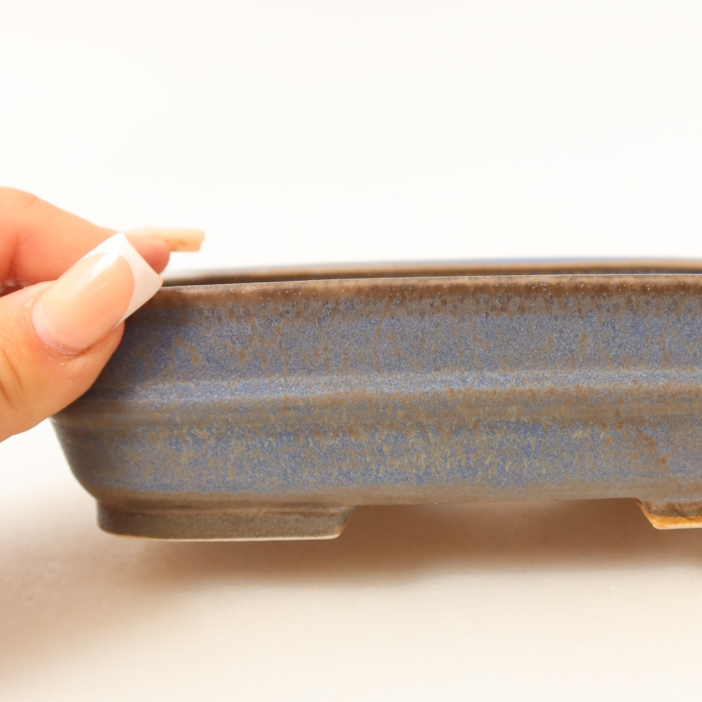 Keramik-Bonsai-Schale 17,5 x 13,5 x 4,5 cm, Farbe: Blau
