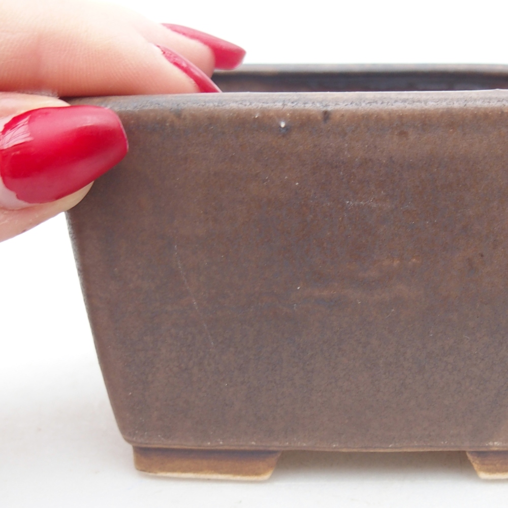 Bonsaischale aus Keramik 8,5 x 8,5 x 5,5 cm, braun