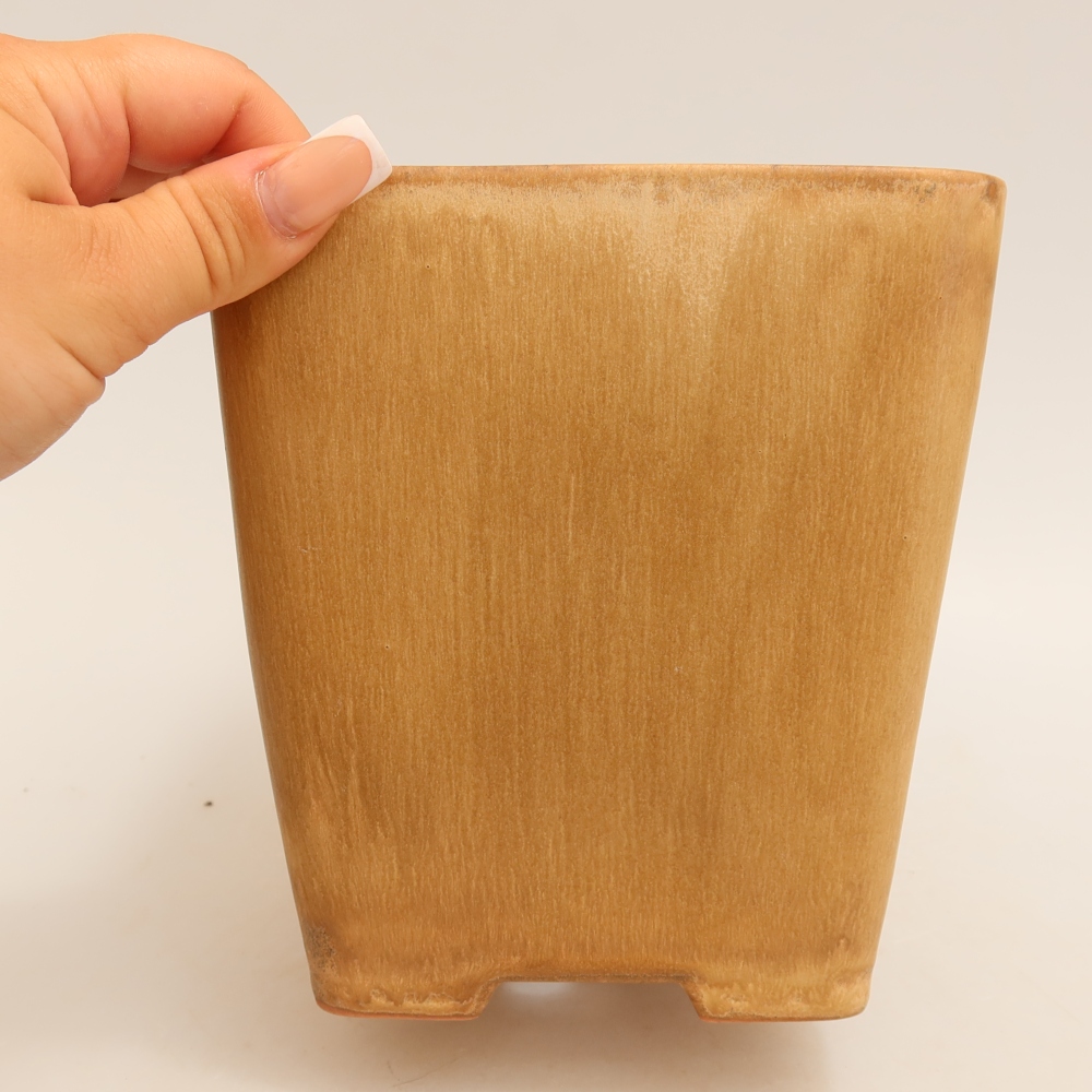 Keramik-Bonsai-Schale 13,5 x 13,5 x 15 cm, Farbe: Beige