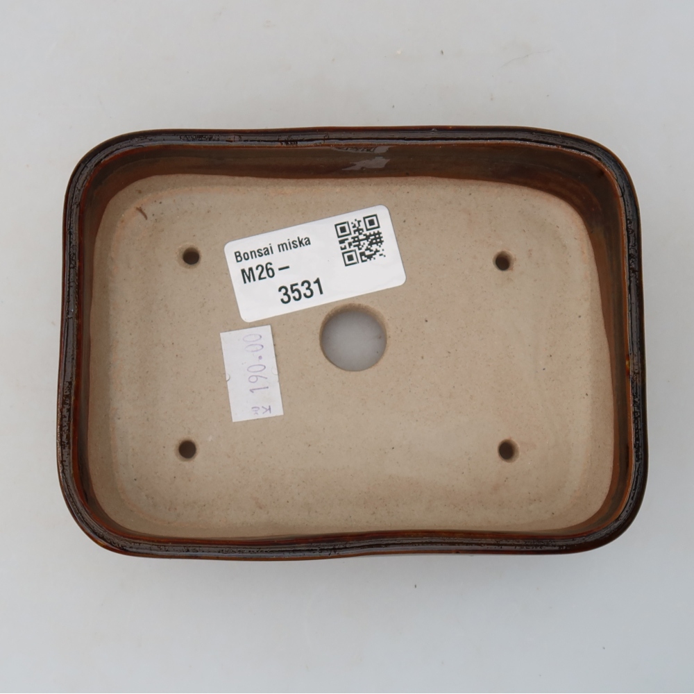 Keramik-Bonsai-Schale, 12,5 x 9 x 3,5 cm, Farbe: braun