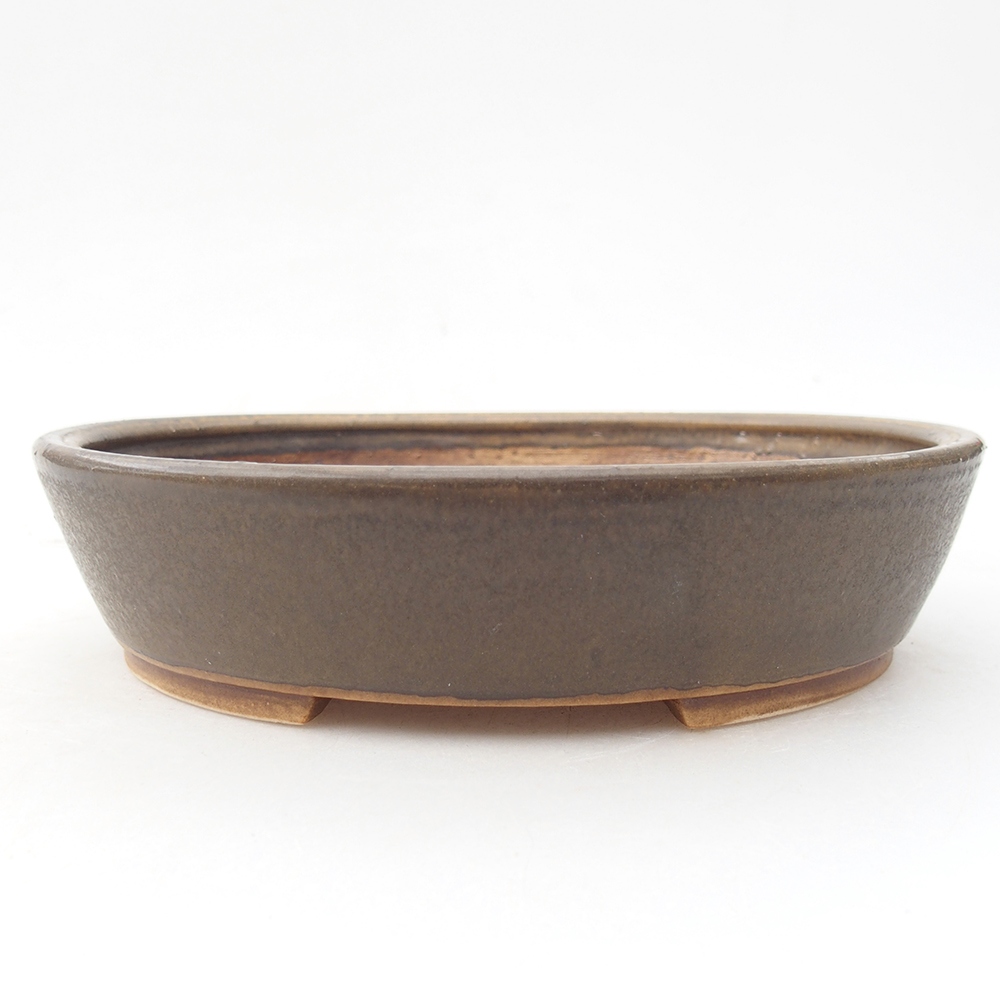 Keramik-Bonsaischale 18 x 16,5 x 4 cm, Farbe braun