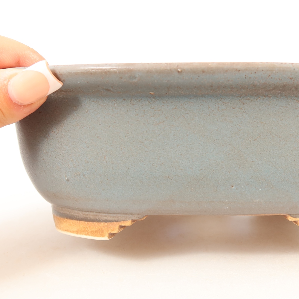 Keramik-Bonsai-Schale 20,5 x 16,5 x 7 cm, Farbe: Blau