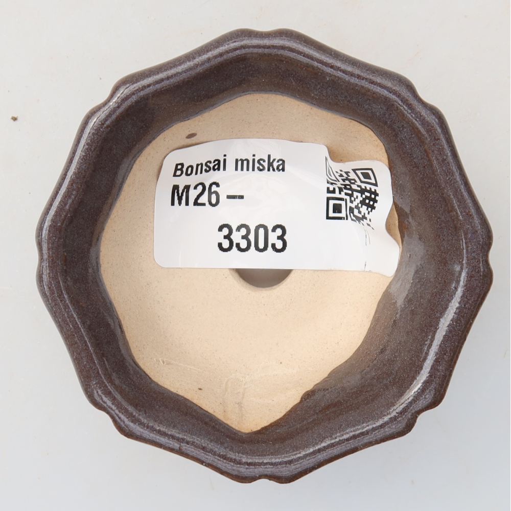 Keramik-Bonsai-Schale, 6 x 6 x 2,5 cm, Farbe: Grau