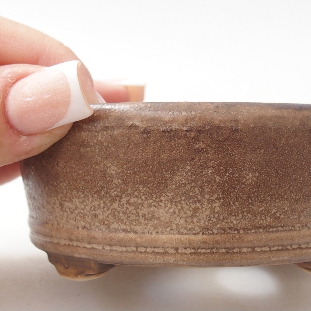 Bonsaischale aus Keramik 9 x 9 x 3,5 cm, braun