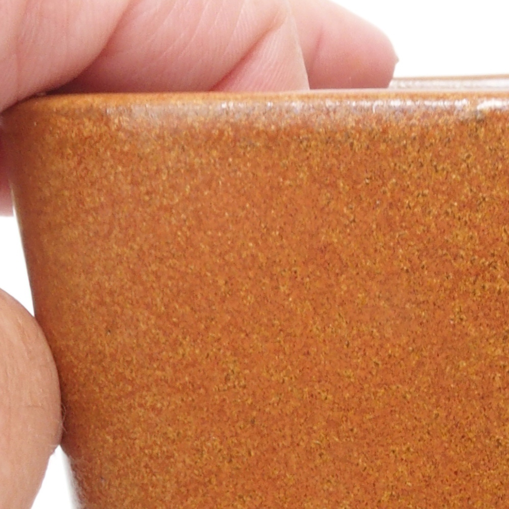 Keramik-Bonsaischale 13 x 13 x 13,5 cm, Farbe braun