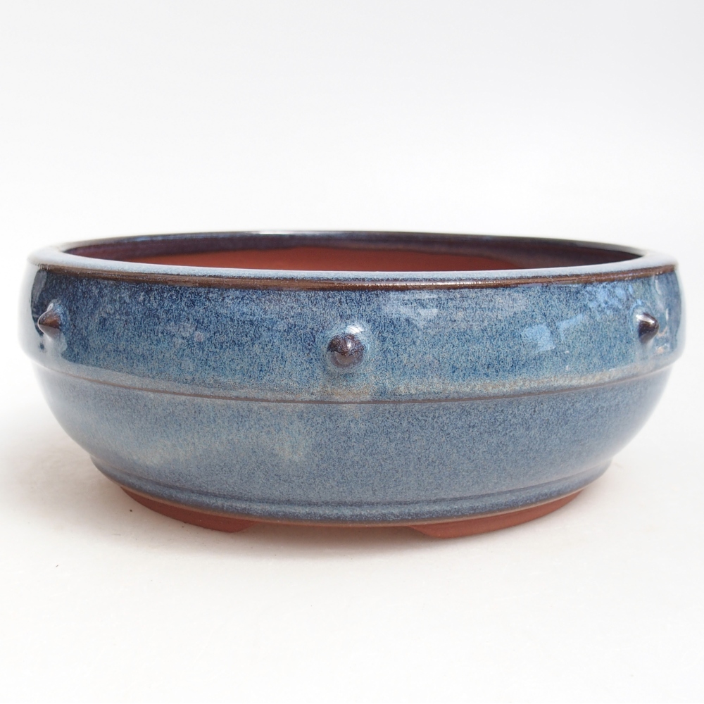 Bonsaischale aus Keramik 17,5 x 17,5 x 6 cm, Farbe blau