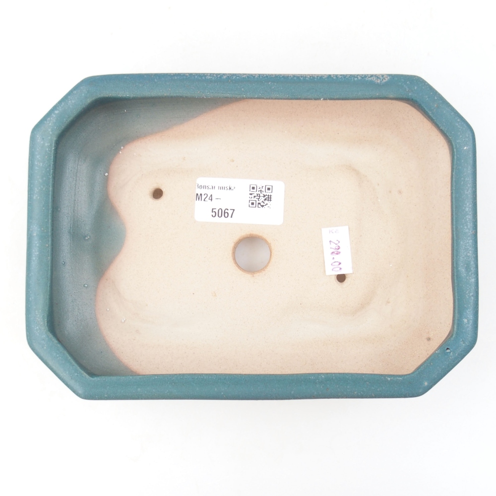 Keramik-Bonsaischale 18,5 x 13,5 x 4 cm, Farbe blau