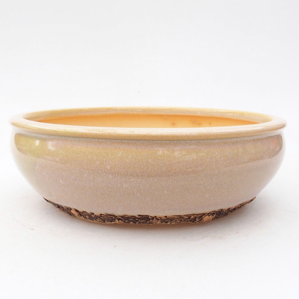 Keramik-Bonsaischale 18 x 18 x 5,5 cm, Farbe Beige