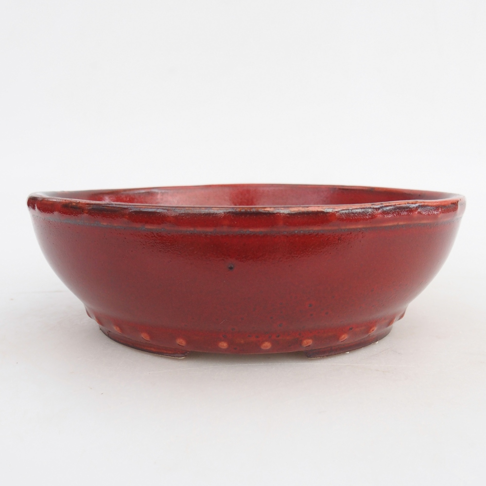 Bonsaischale aus Keramik 18 x 18 x 5,5 cm, Farbe rot