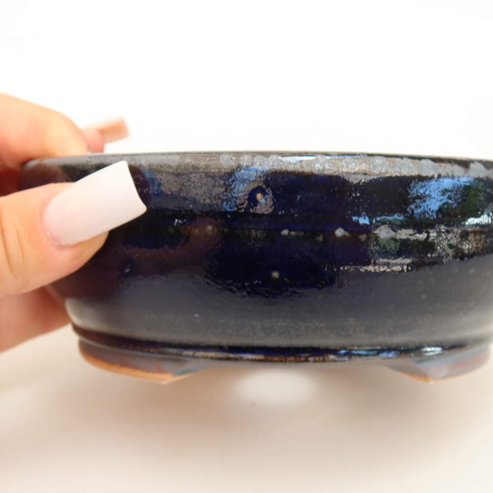 Keramik-Bonsai-Schale 14 x 14 x 5 cm, Farbe: Blau
