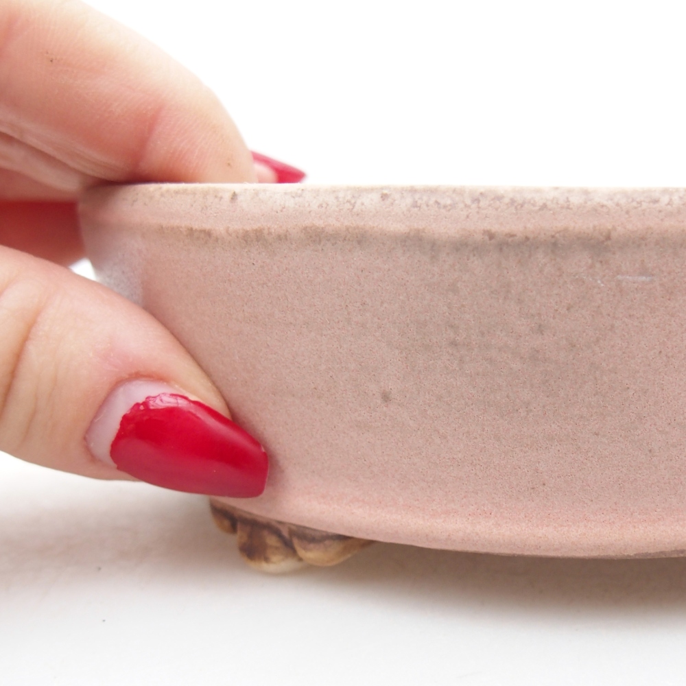 Bonsaischale aus Keramik 13,5 x 13,5 x 4 cm, rosa