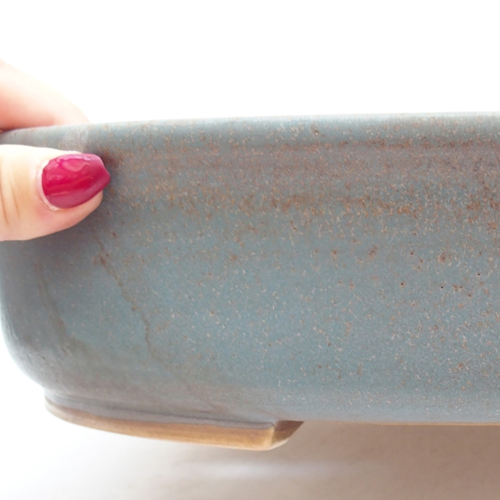 Keramik-Bonsaischale 32,5 x 28,5 x 7,5 cm, Farbe blau