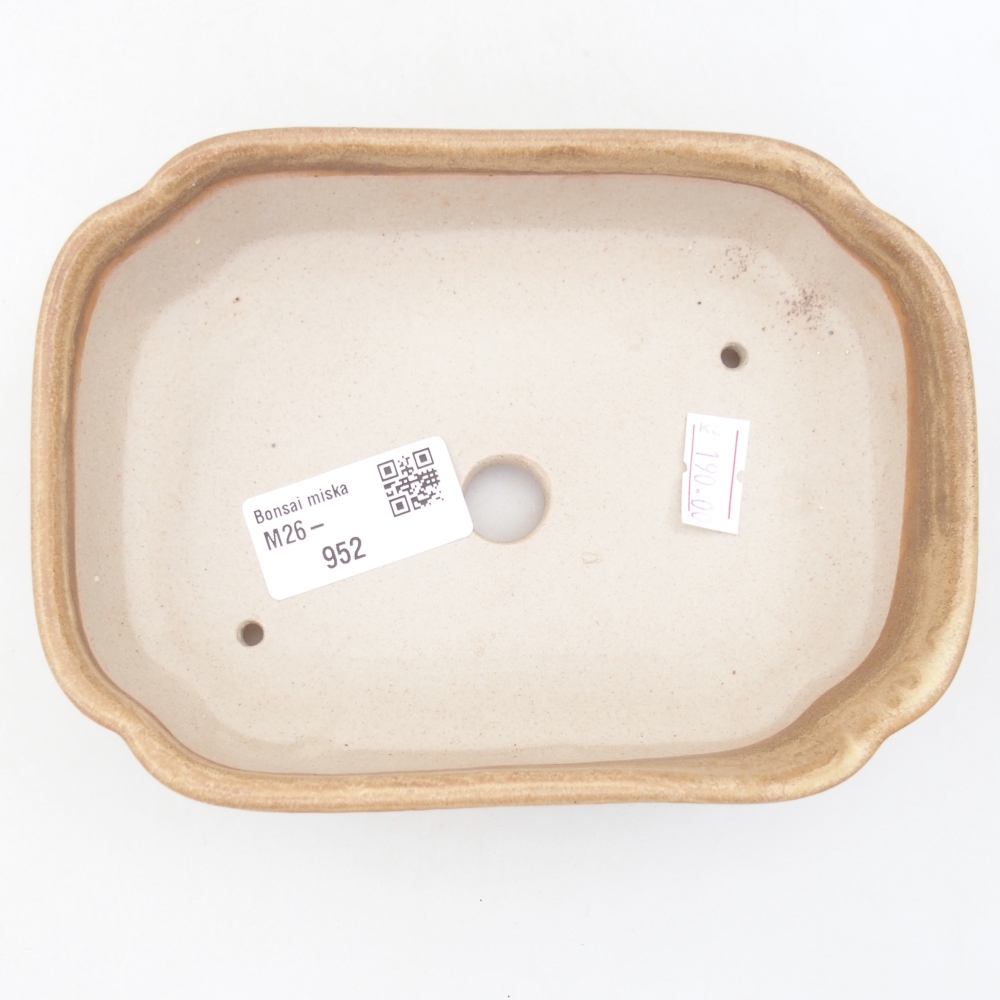 Bonsaischale aus Keramik 15,5 x 11,5 x 4 cm, Farbe beige