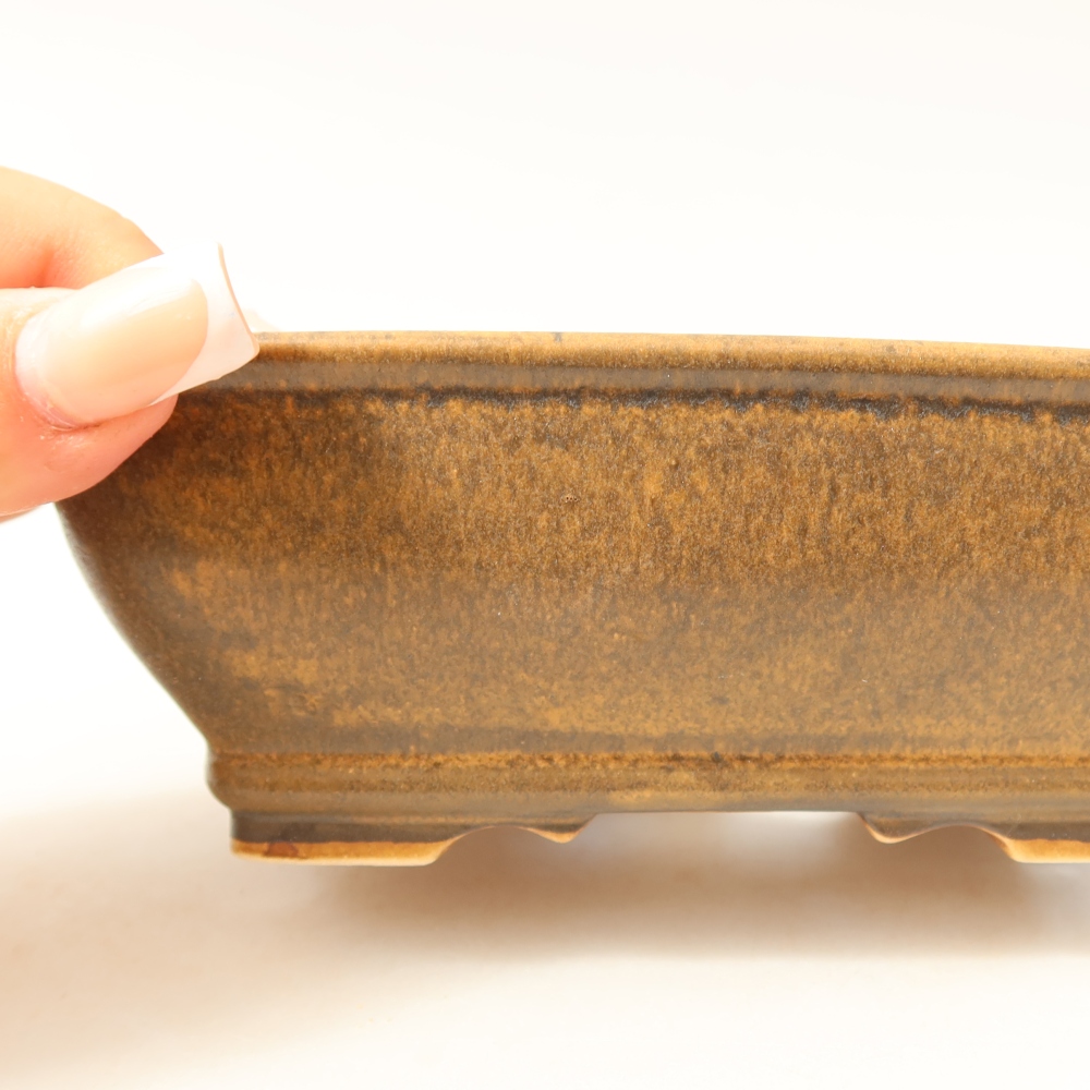 Keramik-Bonsai-Schale 15 x 12 x 5,5 cm, Farbe: braun