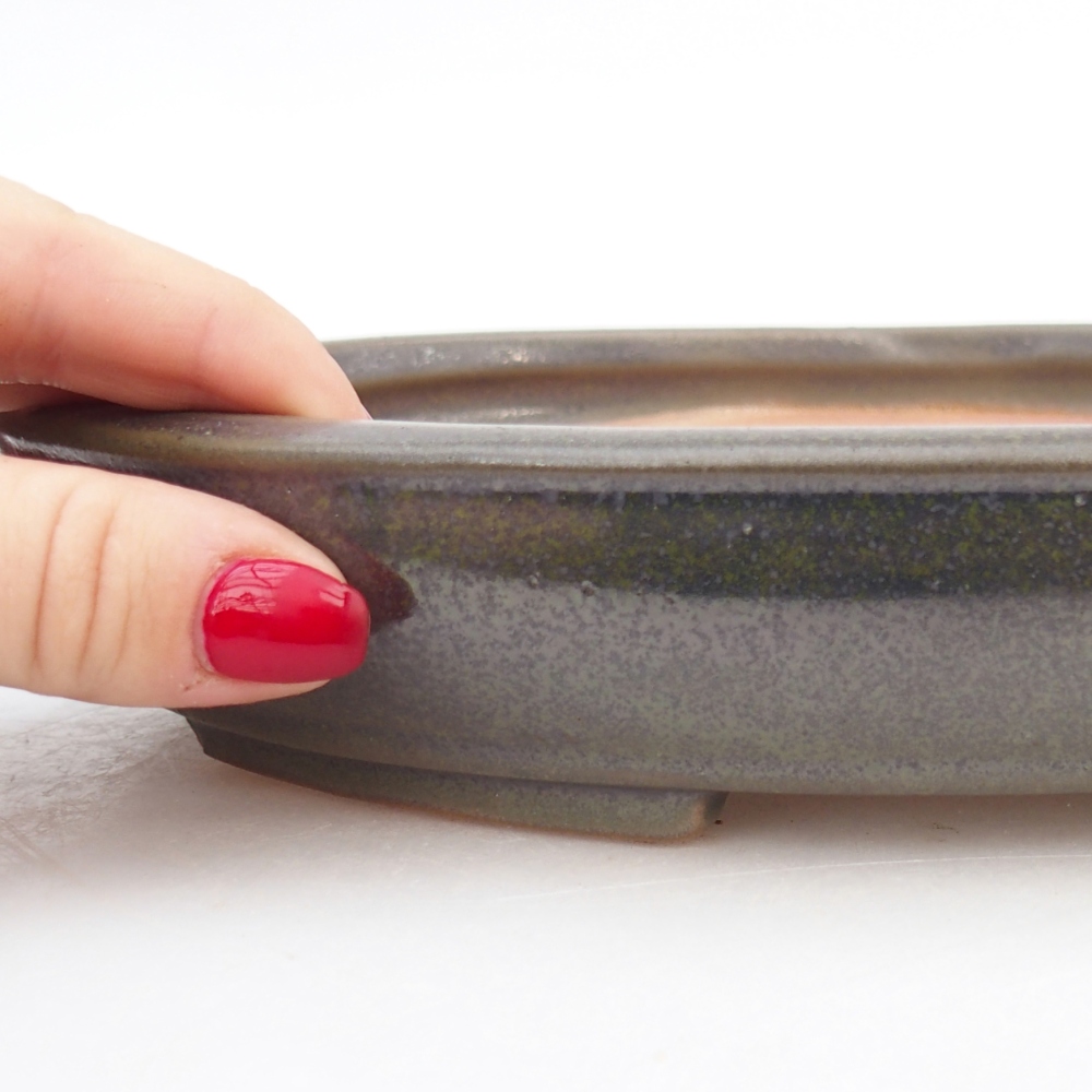 Bonsaischale aus Keramik 24 x 20 x 4 cm, grün