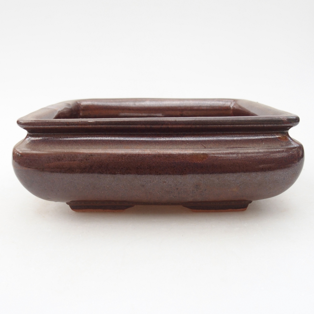 Bonsaischale aus Keramik 15,5 x 15,5 x 6 cm, braun