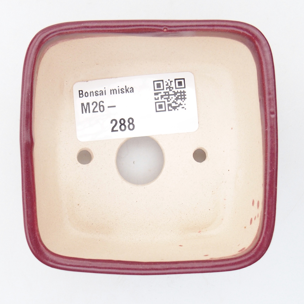 Mini-Bonsaischale 7 x 7 x 4 cm, bordeauxrot