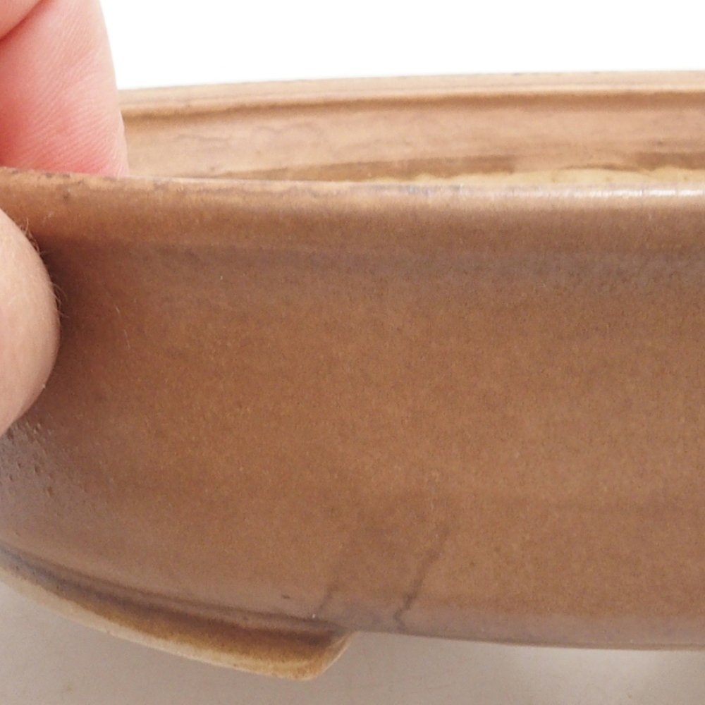 Bonsaischale aus Keramik 17 x 15 x 4 cm, Farbe braun