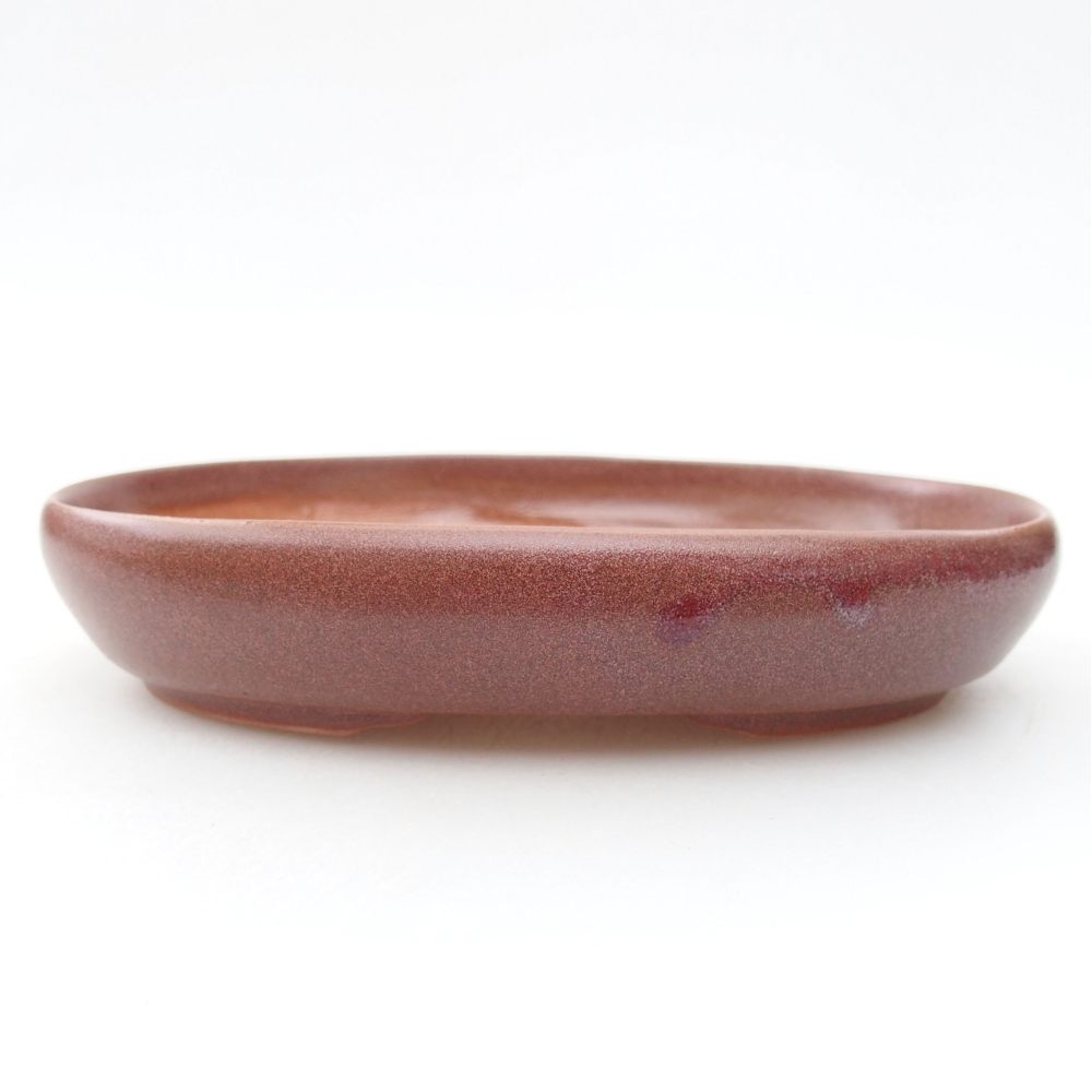 Keramik-Bonsaischale  13 x 10 x 2,5 cm, Farbe Burgunder