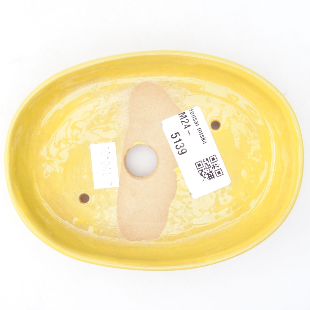 Keramik-Bonsaischale  13 x 10 x 2,5 cm, Farbe gelb
