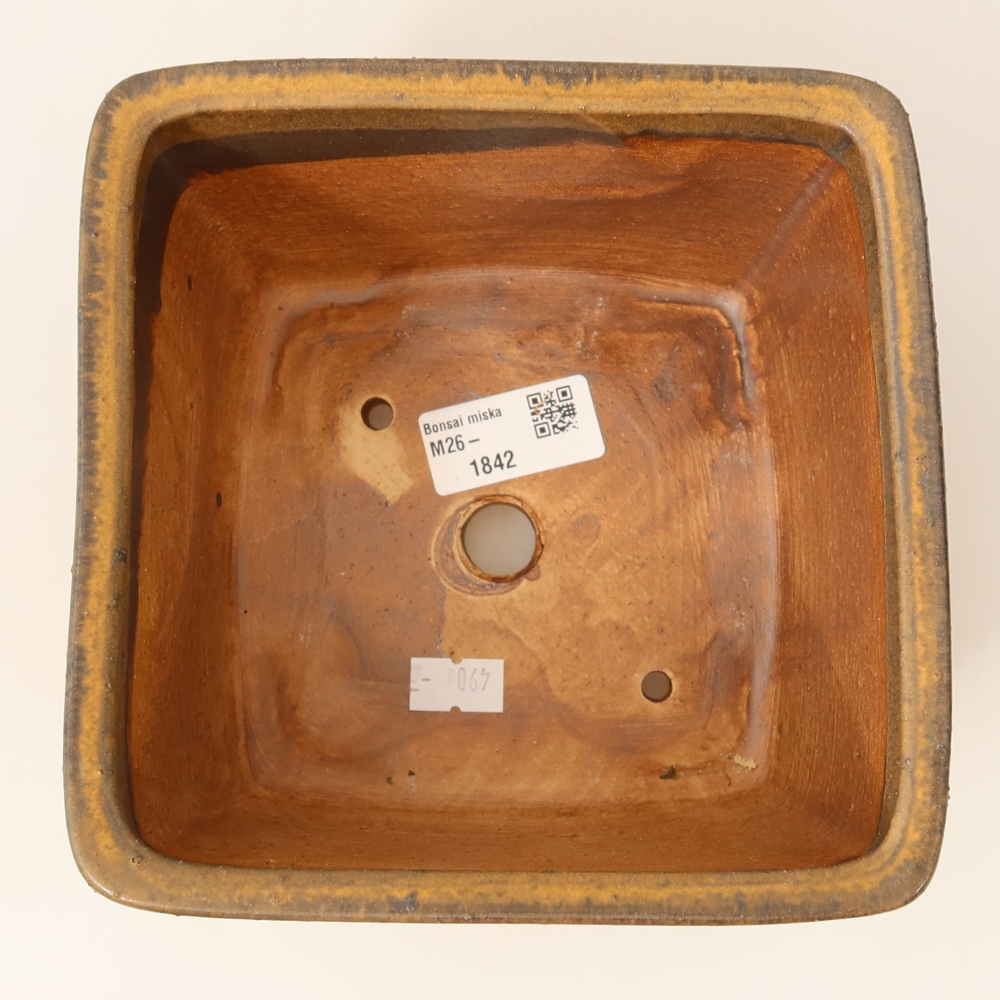 Bonsaischale aus Keramik 16 x 16 x 10 cm, braun