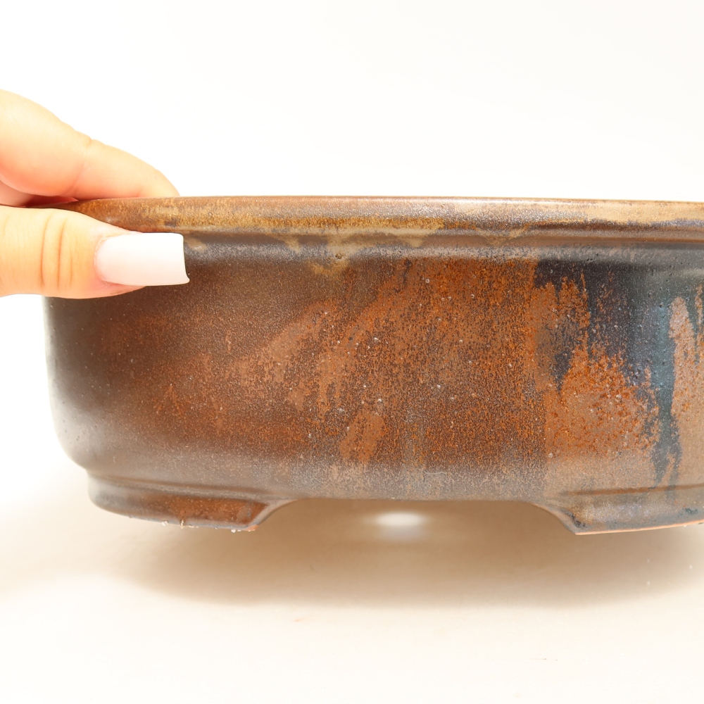 Bonsaischale aus Keramik 26 x 22 x 8 cm, braun