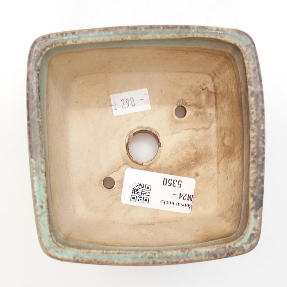 Bonsaischale aus Keramik 11 x 11 x 7 cm,  Farbe Grün