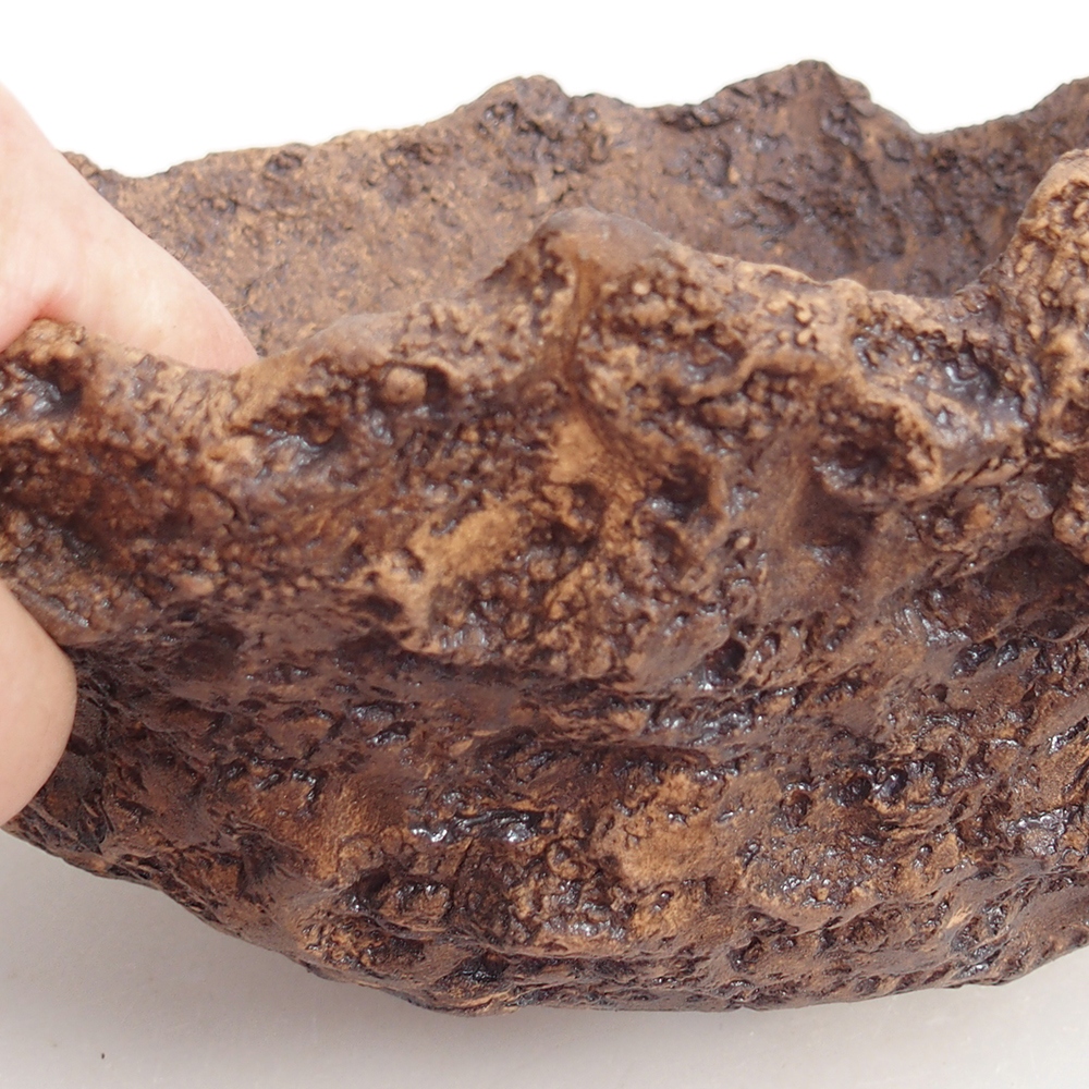 Keramikschale 19 x 15 x 14 cm , Farbe braun