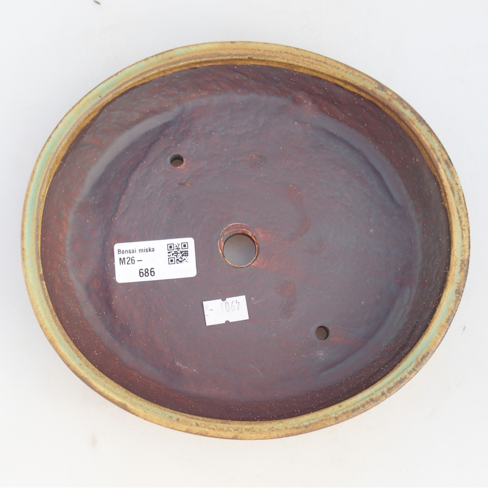 Bonsaischale aus Keramik 21 x 19 x 4,5 cm, grün