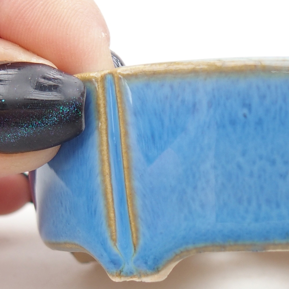 Mini-Bonsaischale 6,5 x 6,5 x 2,5 cm, Farbe blau